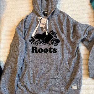 Roots Heather Gray Hoodie with Black Accents